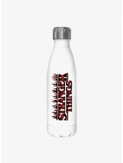 Best deal 🤩 Stranger Things Flame Logo Stainless Steel Water Bottle 😀
