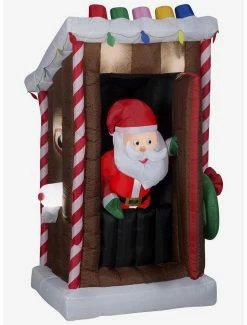 Flash Sale 👍 Christmas Santa's Outhouse 6-foot Airblown Inflatable 😉