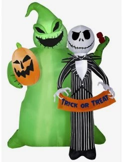 Best Pirce 🔥 Disney Nightmare Before 🎄 Christmas Jack & Boogie 6.5-foot Airblown Inflatable 🎉
