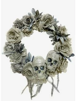 Outlet 🛒 Skull & Roses Wreath 19.5-inch Decor 🧨