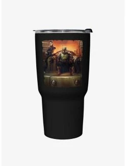 Promo 🎉 Star Wars The Book of Boba Fett Boba Painterly Throne Black Stainless Steel Travel Mug ✨