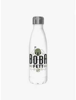Cheapest 🛒 Star Wars The Book of Boba Fett Boba Fett Bounty Hunter White Stainless Steel Water Bottle 💯
