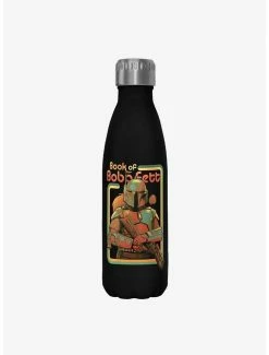 Hot Sale 👏 Star Wars The Book of Boba Fett Boba Force Black Stainless Steel Water Bottle 🔔