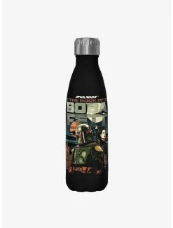 Cheap ❤️ Star Wars The Book of Boba Fett Bounty Buddies Black Stainless Steel Water Bottle 😉