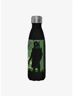 New 👍 Star Wars The Book of Boba Fett Bouny Hunter For Hire Black Stainless Steel Water Bottle ⭐