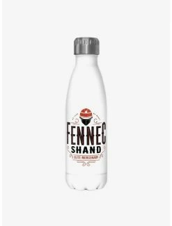 Promo 🛒 Star Wars The Book of Boba Fett Fennec Shand Elite Mercenary White Stainless Steel Water Bottle 💯