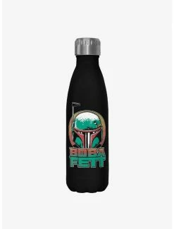Buy 😀 Star Wars The Book of Boba Fett Helmet Circle Black Stainless Steel Water Bottle ⭐