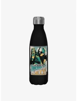 Coupon ⭐ Star Wars The Book of Boba Fett No Jabba No Wonga Black Stainless Steel Water Bottle 👏