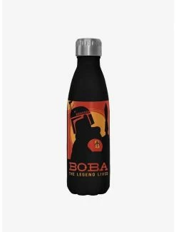 Promo 👏 Star Wars The Book of Boba Fett Poster Boba Fett Black Stainless Steel Water Bottle 🎁