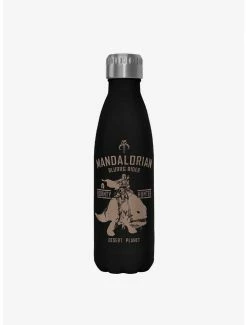 Cheap 🎉 Star Wars The Mandalorian Blurrg Rider Black Stainless Steel Water Bottle 🥰