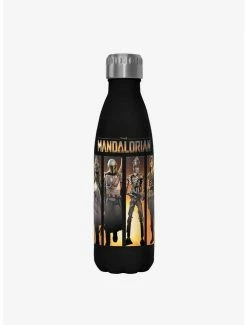 New 🛒 Star Wars The Mandalorian Boba Box Up Black Stainless Steel Water Bottle 🔔