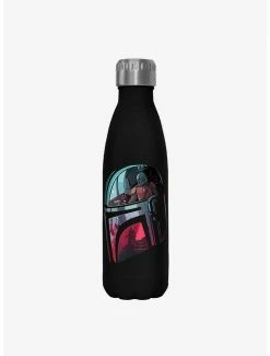 Best deal ✔️ Star Wars The Mandalorian Helmet Explanation Black Stainless Steel Water Bottle 👍