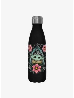 Flash Sale ❤️ Star Wars The Mandalorian Planchette Child Black Stainless Steel Water Bottle 😉