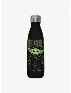 Best deal 🎉 Star Wars The Mandalorian The Child Black Stainless Steel Water Bottle ✔️