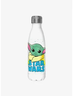 Buy 🌟 Star Wars The Mandalorian The Child Profile Logo White Stainless Steel Water Bottle ✔️