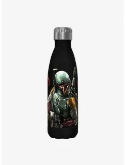 Budget 👍 Star Wars Mandalorian Warrior Black Stainless Steel Water Bottle ❤️