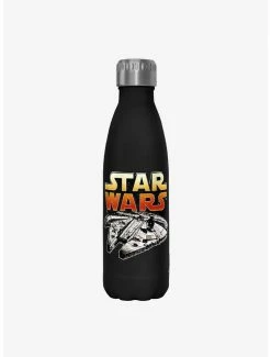 Deals 🎁 Star Wars The Falcon Black Stainless Steel Water Bottle 😀