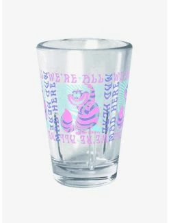 Budget ✨ Disney Alice in Wonderland Cheshire Mad Here Trip Mini Glass 🔔