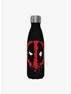 Best Pirce 👏 Marvel Deadpool Splatter Icon Stainless Steel Water Bottle 😍