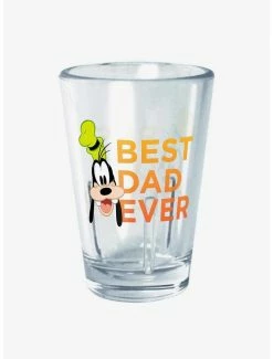 Promo 🎁 Disney Mickey Mouse Goofy Best Dad Ever Mini Glass ✔️
