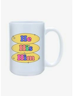 Cheap 🛒 He His Him Pronouns Pride Mug 15oz 💯