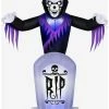 Best Sale 💯 Animated Reaper Behind Tombstone 8-foot Inflatable Airblown ⌛