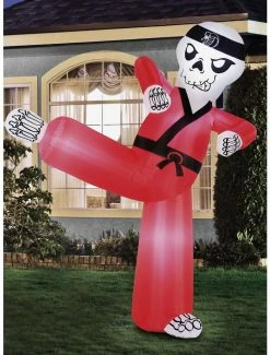 New 🥰 Karate Skeleton 6.5-foot Inflatable Airblown 🎉 -Furniture Outlet Store 19805130 av1