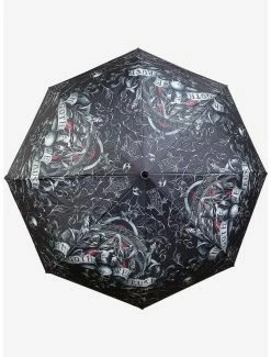 Brand new 💯 In Goth We Trust Compact Travel Umbrella ⭐