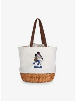 Wholesale 🧨 Disney Mickey Mouse NFL Buf Bills Canvas Willow Basket Tote 🔔