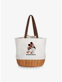 Coupon 🎉 Disney Mickey Mouse NFL Cincinnati Bengals Canvas Willow Basket Tote 🤩