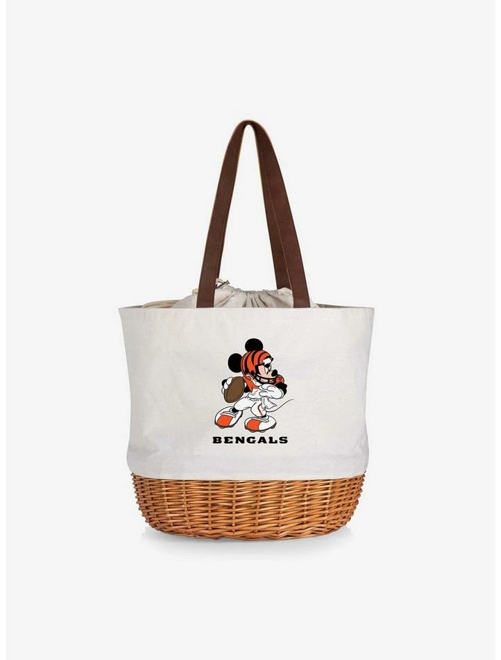 Coupon 🎉 Disney Mickey Mouse NFL Cincinnati Bengals Canvas Willow Basket Tote 🤩 1 Coupon 🎉 Disney Mickey Mouse NFL Cincinnati Bengals Canvas Willow Basket Tote 🤩