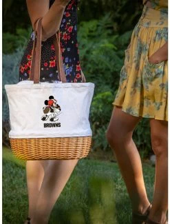 Cheap 🔥 Disney Mickey Mouse NFL Cleveland Browns Canvas Willow Basket Tote 🥰 -Furniture Outlet Store 19831705 av3