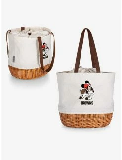 Cheap 🔥 Disney Mickey Mouse NFL Cleveland Browns Canvas Willow Basket Tote 🥰 -Furniture Outlet Store 19831705 av4