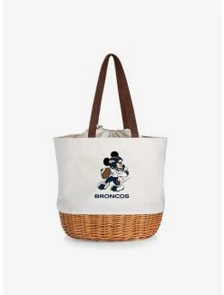 Deals ❤️ Disney Mickey Mouse NFL Denver Broncos Canvas Willow Basket Tote 🎉