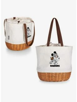 Outlet 🌟 Disney Mickey Mouse NFL Las Vegas Raiders Canvas Willow Basket Tote 🤩 -Furniture Outlet Store 19831777 av4