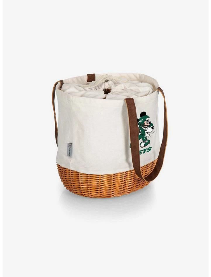 Buy 😉 Disney Mickey Mouse NFL New York Jets Canvas Willow Basket Tote 🥰 2 Buy 😉 Disney Mickey Mouse NFL New York Jets Canvas Willow Basket Tote 🥰 - Image 2