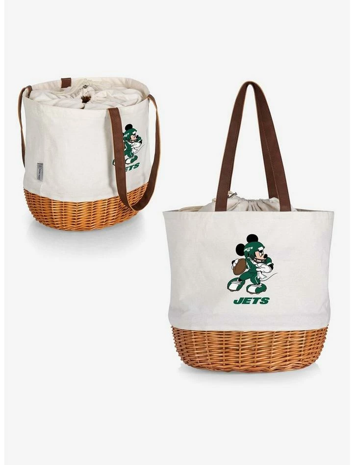 Buy 😉 Disney Mickey Mouse NFL New York Jets Canvas Willow Basket Tote 🥰 5 Buy 😉 Disney Mickey Mouse NFL New York Jets Canvas Willow Basket Tote 🥰 - Image 5
