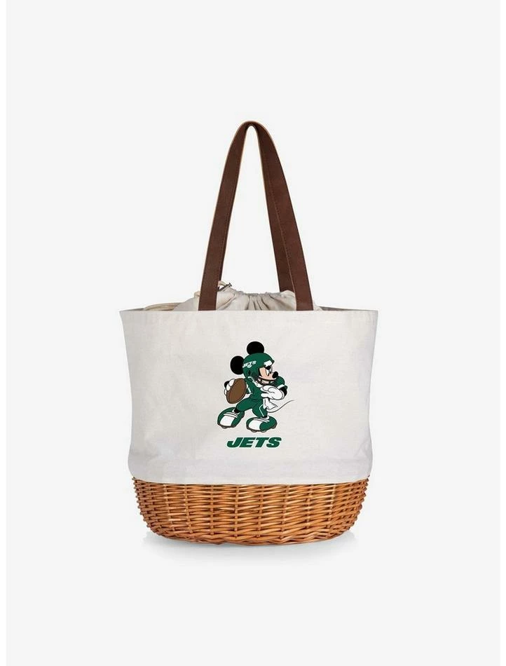 Buy 😉 Disney Mickey Mouse NFL New York Jets Canvas Willow Basket Tote 🥰 1 Buy 😉 Disney Mickey Mouse NFL New York Jets Canvas Willow Basket Tote 🥰
