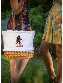Best Sale 🧨 Disney Mickey Mouse NFL Tampa Bay Buccaneers Canvas Willow Basket Tote 👏 -Furniture Outlet Store 19831881 av3