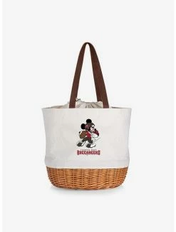 Best Sale 🧨 Disney Mickey Mouse NFL Tampa Bay Buccaneers Canvas Willow Basket Tote 👏