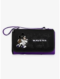 Best Pirce ✨ Disney Mickey Mouse NFL Baltimore Ravens Outdoor Picnic Blanket 💯
