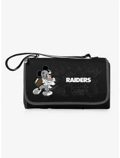 Hot Sale ⭐ Disney Mickey Mouse NFL Las Vegas Raiders Outdoor Picnic Blanket 🌟