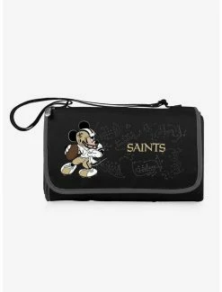 Budget 🌟 Disney Mickey Mouse NFL New Orleans Saints Outdoor Picnic Blanket 🤩