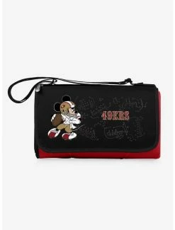 Best Pirce 🔔 Disney Mickey Mouse NFL SF 49Ers Outdoor Picnic Blanket 🔥