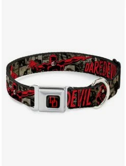 Cheap 🎁 Marvel Daredevil Action Poses Comic Panels Seatbelt Buckle 🦮 Dog Collar 😍