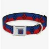 Flash Sale 🥰 DC Comics Harley Quinn Diamond Stripe Seatbelt Buckle 🐶 Dog Collar 🥰