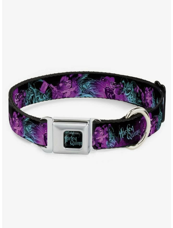 Promo 🎉 DC Comics Harley Quinn Pow Aiming Poses Seatbelt Buckle 🐶 Dog Collar 🌟 1 Promo 🎉 DC Comics Harley Quinn Pow Aiming Poses Seatbelt Buckle 🐶 Dog Collar 🌟