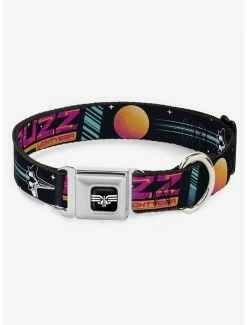 Coupon 🔥 Disney Pixar Lightyear Mission Patches Collage Black Seatbelt Buckle 🐶 Dog Collar 😍