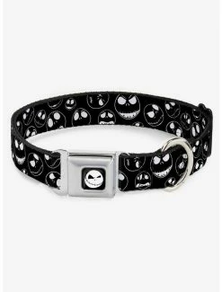 Cheap 🤩 Disney Nightmare Before 🎄 Christmas Jack Outline Expressions Seatbelt Buckle 🐕 Dog Collar 🔔