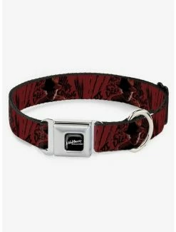 Wholesale ๐ A Nightmare on Elm Street Freddy Poses Quote Hand Scratching Seatbelt Buckle ๐ Dog Collar ๐